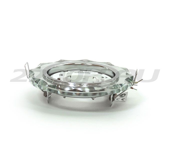 Встраиваемый светильник Ecola GX53 H4 5313 Glass хром с фасками на круглой зеркальной вкладке