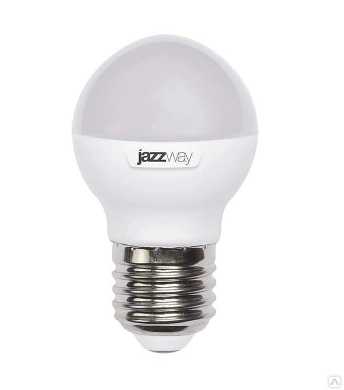 Светодиодная лампа Jazzway PLED-ECO G45 в форме шара LED 5W E27 3000K
