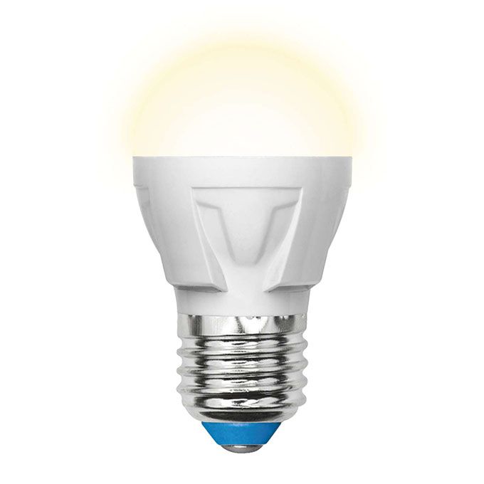 Диммируемая светодиодная лампа Uniel Palazzo DIM шар LED 6W G45 E27 3000K 
(матовое стекло)