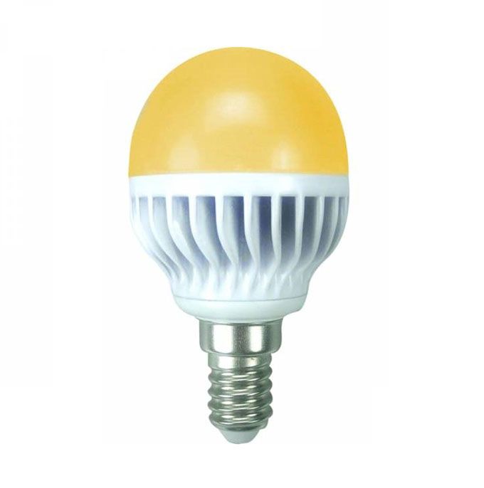 Светодиодная лампа Ecola в форме шара LED 7W G45 E14 (алюминий) золотистая