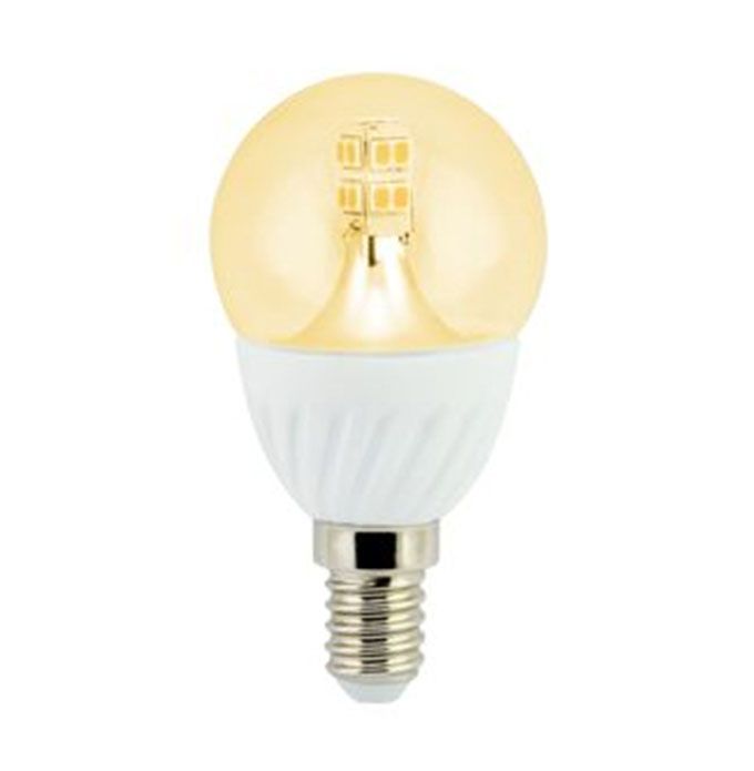 Светодиодная лампа Ecola в форме шара LED Premium 4W G45 E14 320° (керамика) прозрачная искристая точка золотистый