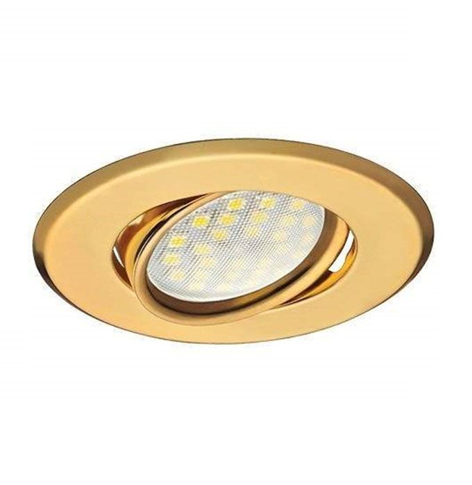 Встраиваемый поворотный светильник Ecola MR16 DH09 GU5.3 плоский золото
