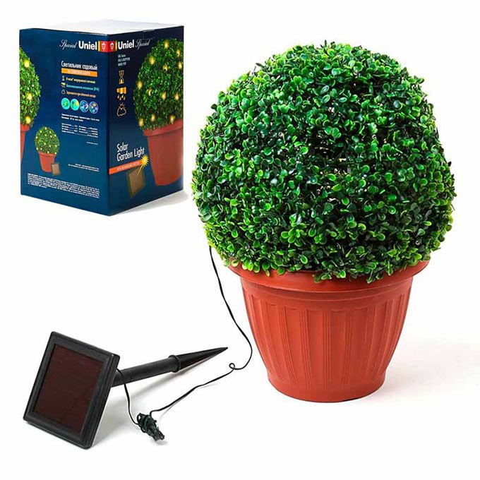 Садово-парковый светильник на солнечной батарее Uniel Special Magic Pot горшок с кустом