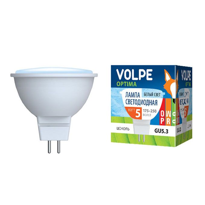 Светодиодная лампа Volpe Optima рефлектор MR16 LED 5W GU5.3 4500K
