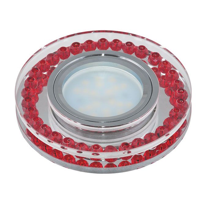 Встраиваемый светильник Fametto Peonia MR16 DLS-P104 круглый GU5.3 хром с красными кристаллами