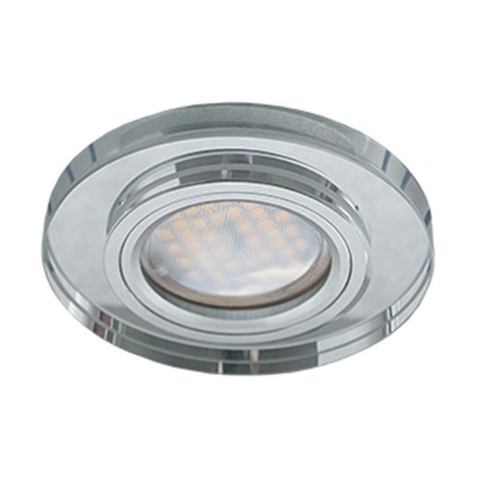 Встраиваемый светильник Ecola MR16 DL1650 GU5.3 Glass хром с круглой вкладкой хром