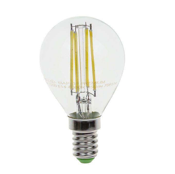 Светодиодная лампа ASD Premium в форме шара LED 5W G45 E14 4000K 
(прозрачная)