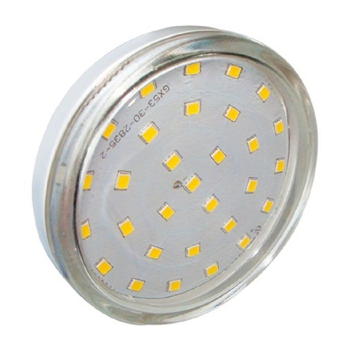 Светодиодная лампа Ecola Light в форме таблетки GX53 LED 8W (прозрачная) 4200K