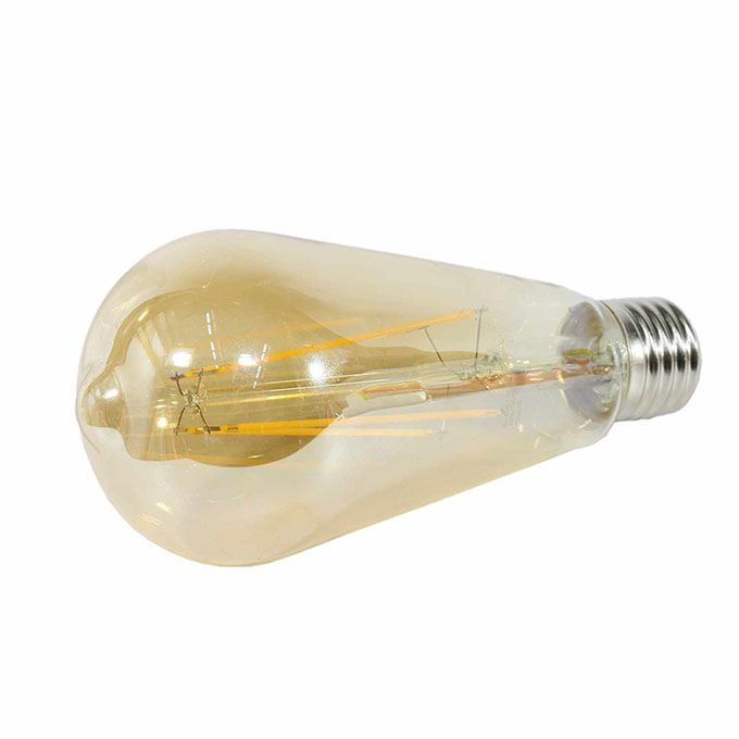 Светодиодная лампа ASD Premium в форме шара LED 6W ST64 E27 (прозрачная) с нитевым излучателем в золотистой колбе 3000K
