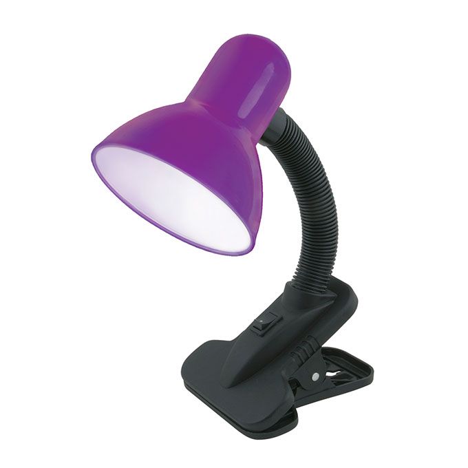 Настольная лампа Uniel Universal TLI-222 с прищепкой фиолетовый (мягкая упаковка)