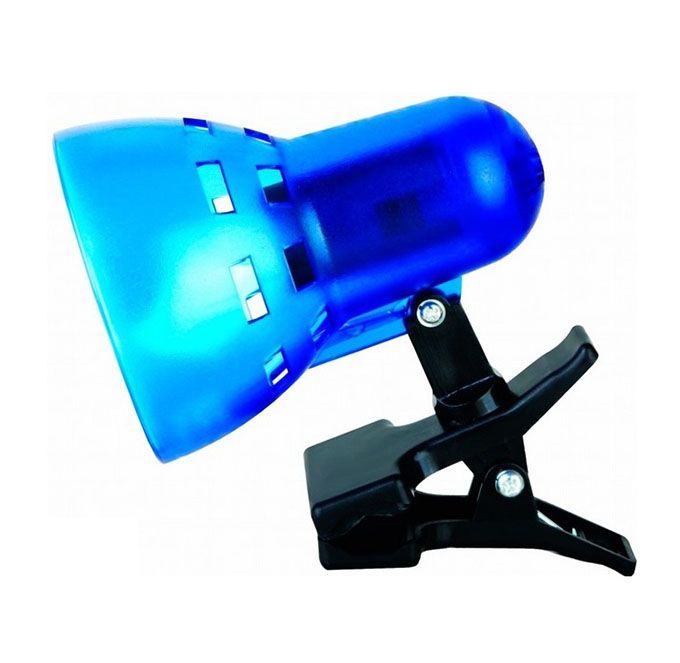 Настольная лампа Camelion KD-304 C23 R50 E14 на прищепке полупрозрачный синий