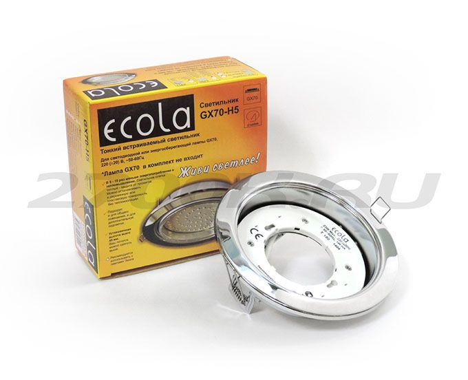 Энергосберегающий светильник Ecola GX70-H5 встраиваемый без рефлектора 
хром