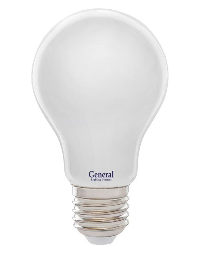 Светодиодная лампа General в форме шара LED 8W A60 E27 (матовая) с нитевым излучателем 2700K