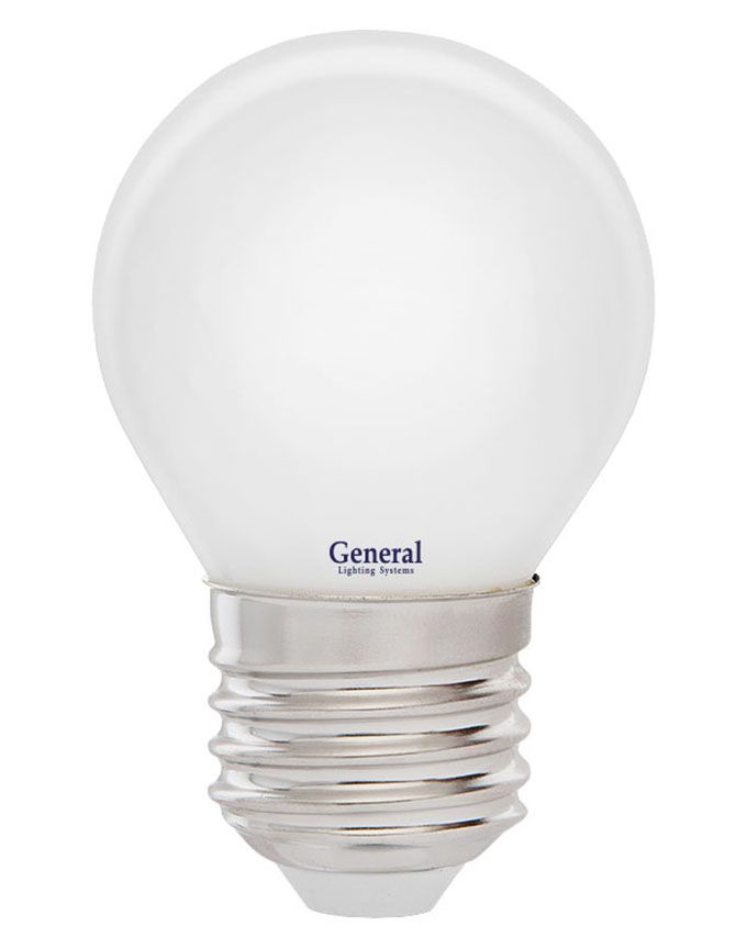 Светодиодная лампа General в форме шара LED 7W G45 E27 (матовая) с нитевым излучателем 2700K