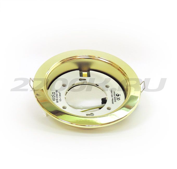 Ecola GX70-H5 светильник золото встр. без рефл. 53x151