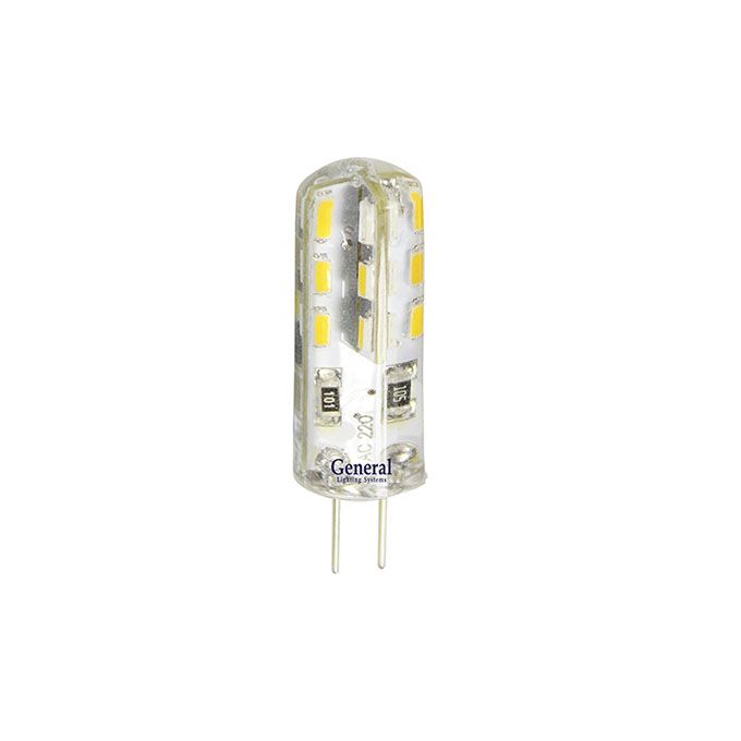 Светодиодная лампа General G4 LED 3W (прозрачная) силикон 4500K