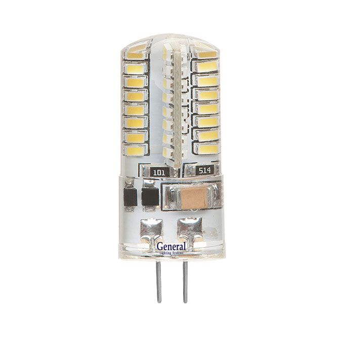 Светодиодная лампа General G4 LED 4W (прозрачная) силикон 4500K