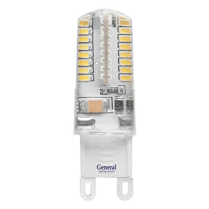 Светодиодная лампа General G9 LED 5W (прозрачная) силикон 4500K