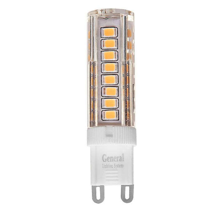 Светодиодная лампа General G9 LED 7W (прозрачная) пластик 2700K