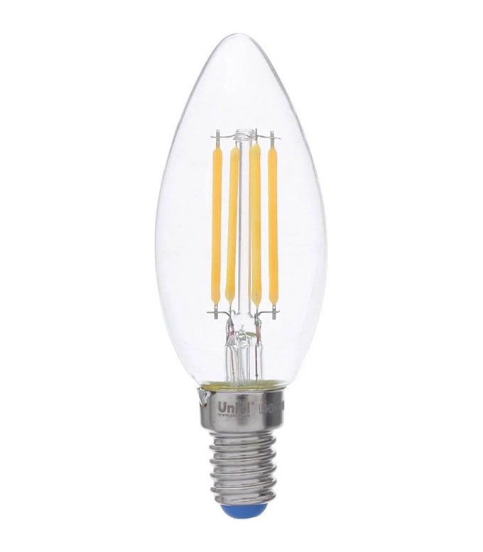 Диммируемая светодиодная лампа Uniel Air DIM LED 5W C35 E14 4000K 
(прозрачное стекло)