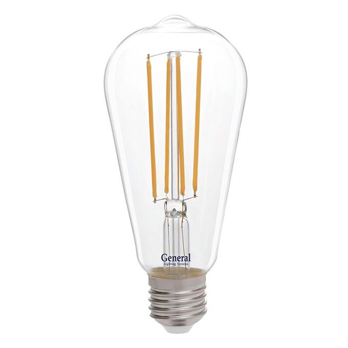 Светодиодная ретро лампа General LED 10W ST64 E27 (прозрачная) 2700K