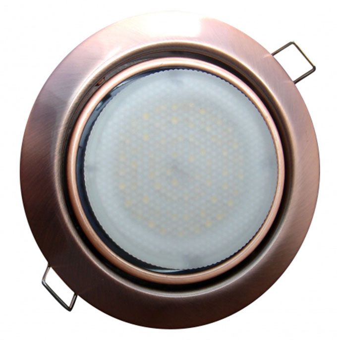 Поворотный встраиваемый светильник Ecola GX53 FT9073 черненая медь