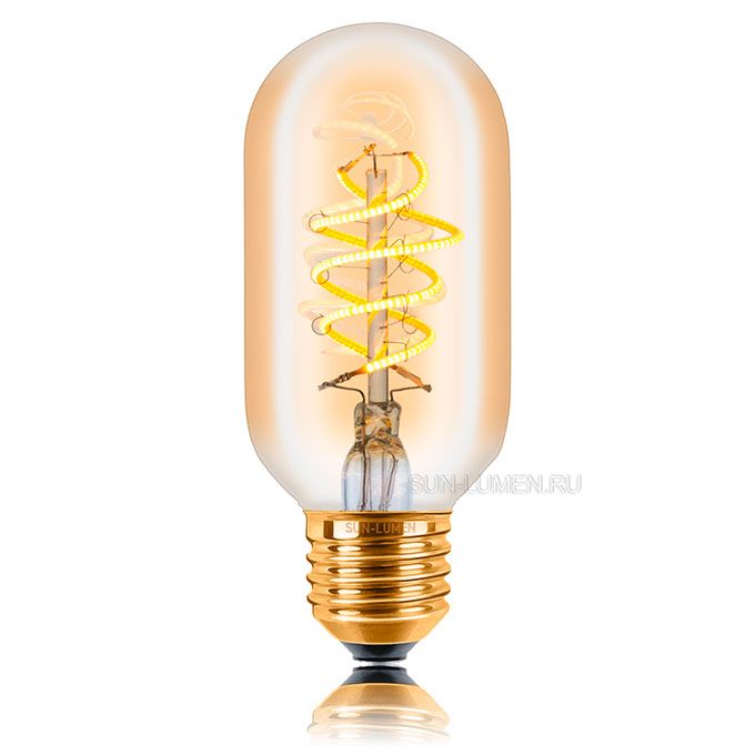 Светодиодная ретро лампа Sun-Lumen LED 5W T45 E27 (золотистая) 2200K