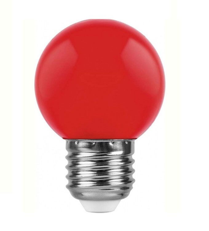 Светодиодная лампа Ecola шар LED 5W G45 E27 (матовая) красная