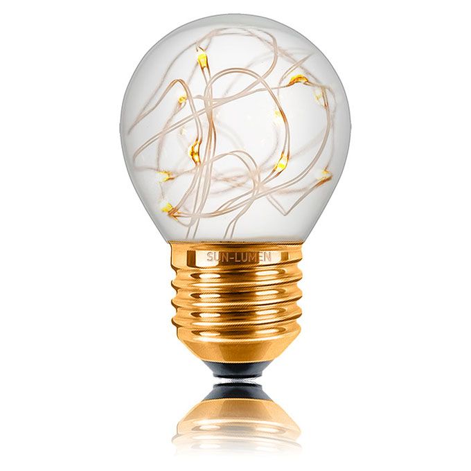 Декоративная светодиодная лампа Sun-Lumen Starry LED 1W E27 G45 (прозрачная) желтая