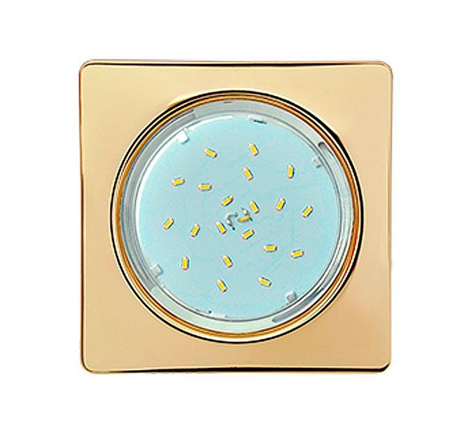 Встраиваемый квадратный плоский светильник Ecola GX53 H4 золото