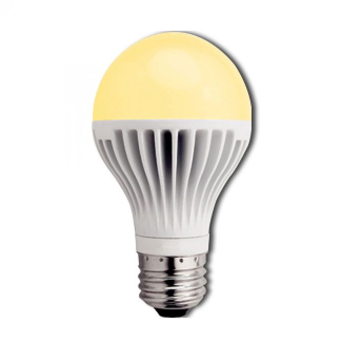 Светодиодная лампа Ecola в форме шара LED 8,1W A60 E27 (алюминий) золотистая