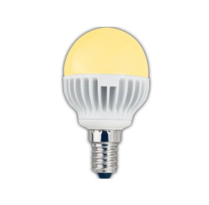 Светодиодная лампа Ecola в форме шара LED 4,2W G45 E14 (алюминий) золотистая