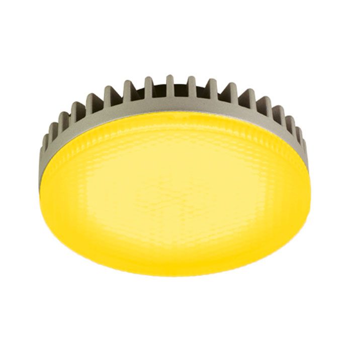 Светодиодная лампа Ecola в форме таблетки GX53 LED 6,1W матовая (алюминий) желтый