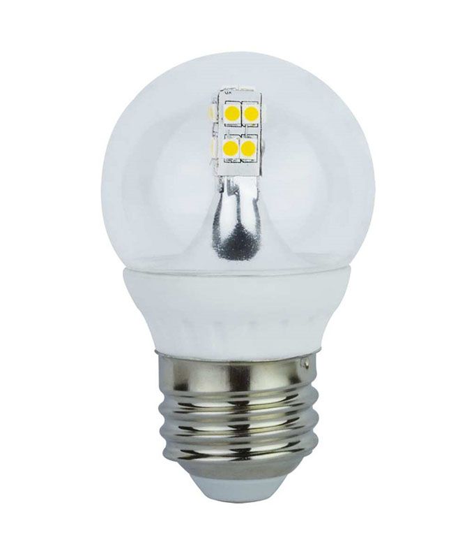 Светодиодная лампа Ecola в форме шара LED 4W G45 E27 320° искристая точка прозрачный (керамика) 4000K