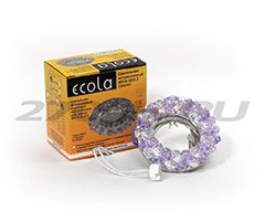 Встраиваемый светильник Ecola MR16 CD4141 GU5.3 хром с прозрачными и аметистовыми хрусталиками