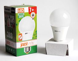 Светодиодная лампа Jazzway PLED-ECO шар 7W A60 E27 (матовая) 4000K