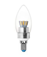 Светодиодная лампа Uniel Crystal Silver свеча LED 5W E14 3000K для хрустальных люстр
