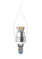 Светодиодная лампа Uniel Crystal Silver свеча на ветру LED 5W E14 4500K для хрустальных люстр