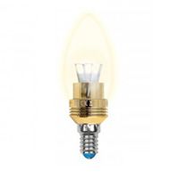 Светодиодная лампа Uniel Crystal Gold свеча LED 5W E14 3000K для хрустальных люстр (прозрачная)