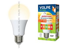 Диммируемая светодиодная лампа Volpe Optima DIM шар LED 11W A60 E27 3000K (матовое стекло)