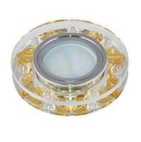 Встраиваемый светильник Fametto Peonia MR16 DLS-P103 круглый GU5.3 хром с золотыми и прозрачными кристаллами