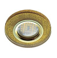 Встраиваемый светильник Ecola MR16 DL1650 GU5.3 Glass золото с круглой вкладкой золотой блеск