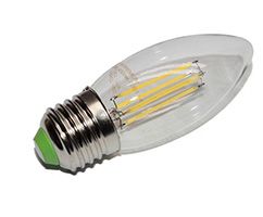 Филаментная светодиодная лампа ASD Premium свеча LED 5W E27 (прозрачная) 3000K