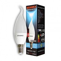 Светодиодная лампа BRAWEX Premium свеча на ветру LED 6W E14 4000K