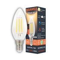 Филаментная светодиодная лампа BRAWEX Premium свеча LED 5W E14 (прозрачная) 3000K
