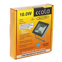Светодиодный прожектор Ecola LED 10W IP65 ультратонкий серебристо-серый 2800K