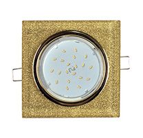 Встраиваемый светильник Ecola GX53 H4 5311 Glass золото с квадратной вкладкой золотой блеск