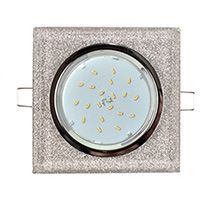 Встраиваемый светильник Ecola GX53 H4 5311 Glass хром с квадратной вкладкой серебряный блеск