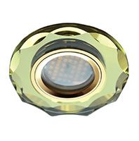 Встраиваемый светильник Ecola MR16 DL1653 GU5.3 Glass золото с фасками на золотой вкладке