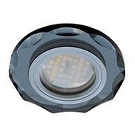 Встраиваемый светильник Ecola MR16 DL1653 GU5.3 Glass черный хром с фасками на черной вкладке